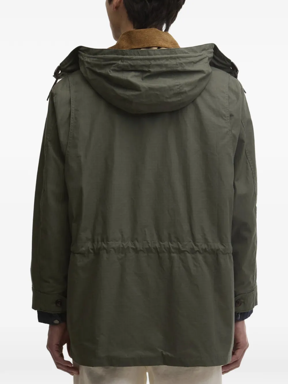 Barbour Endurance jack met capuchon en ribfluwelen afwerking Groen