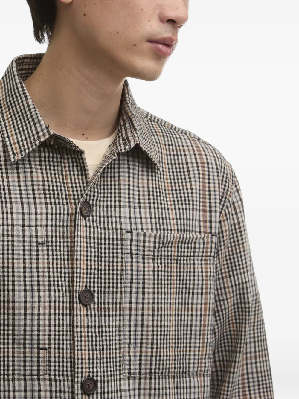 Barbour Fife geruit overhemd met zak Beige