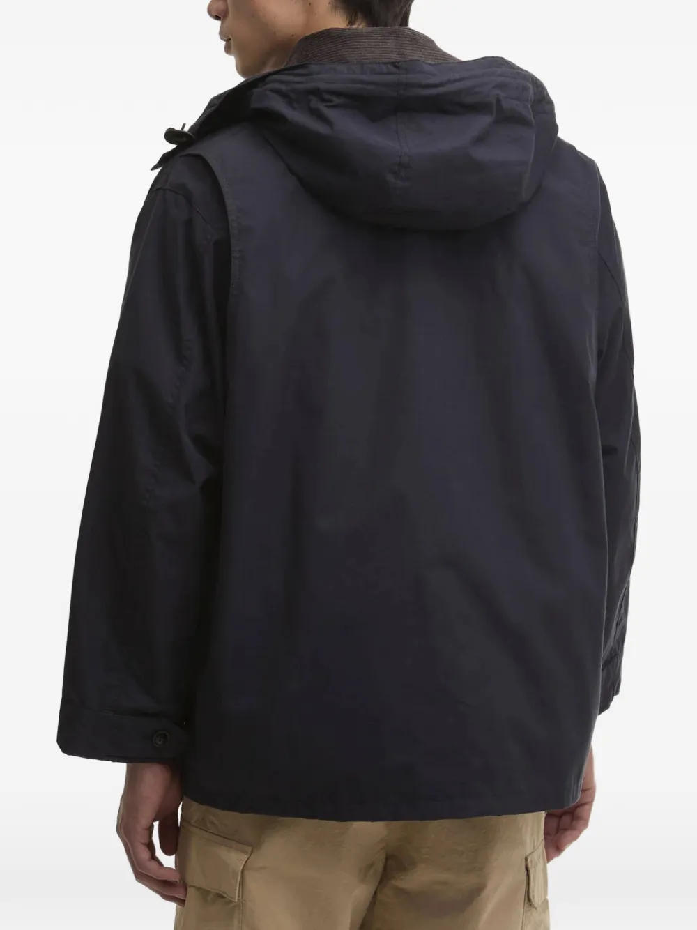 Barbour Ventile jack met capuchon en ribfluwelen kraag Blauw