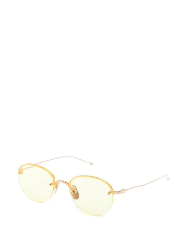 Thom Browne Eyewear ラウンドフレーム サングラス | ゴールドトーン 