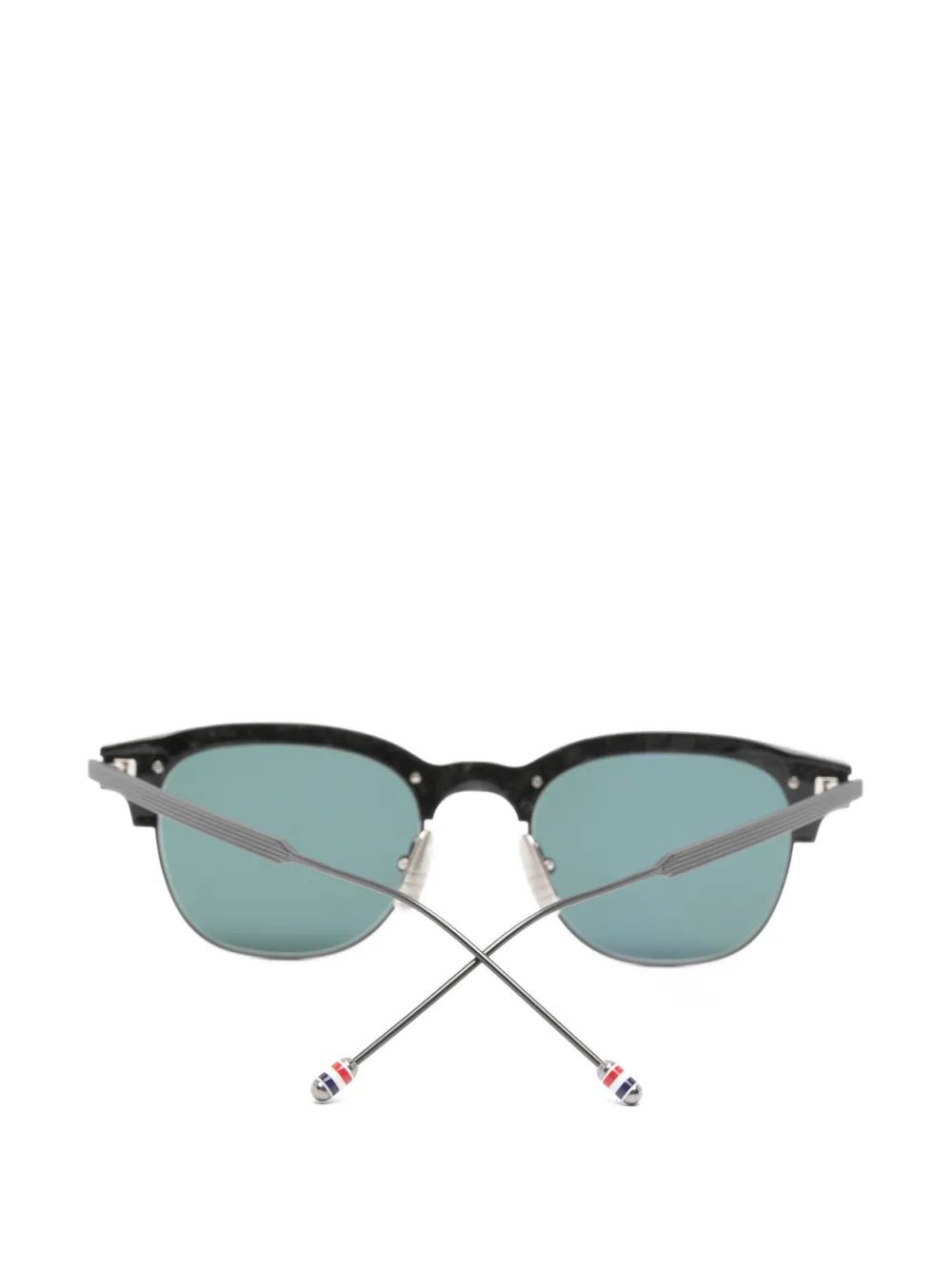 Thom Browne Eyewear Zonnebril met vierkant montuur Zwart