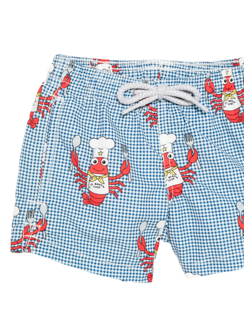 MC2 Saint Barth Kids Jean zwembroek met kreeftprint Blauw