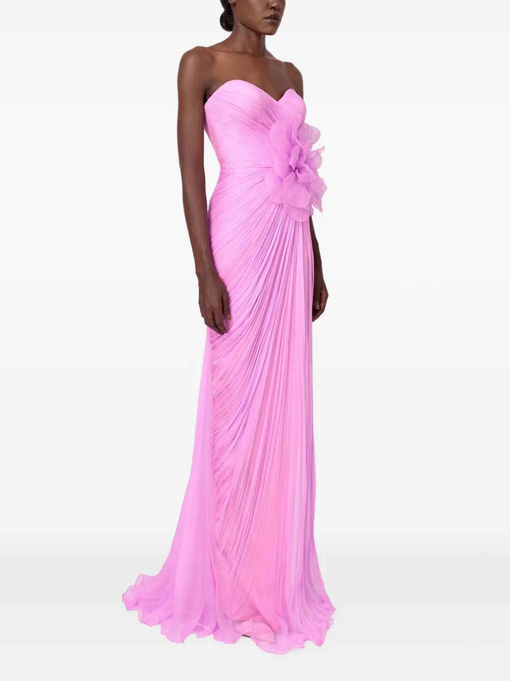 Iris Serban Sisi mouwloze maxi-jurk met bloemenprint Roze