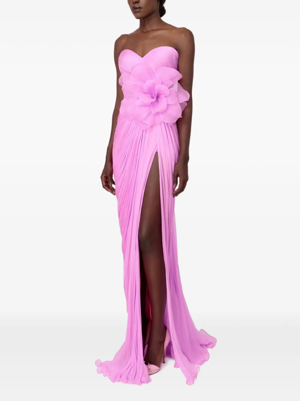 Iris Serban Sisi mouwloze maxi-jurk met bloemenprint Roze