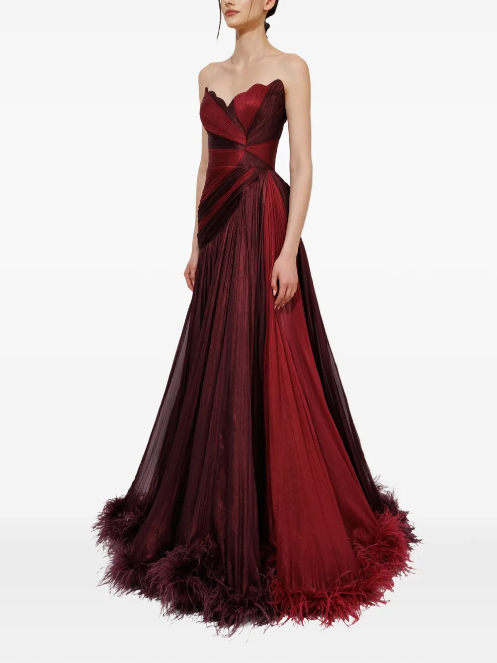 Iris Serban Giselle feather strapless maxi dress - thumbnail 3 of 5