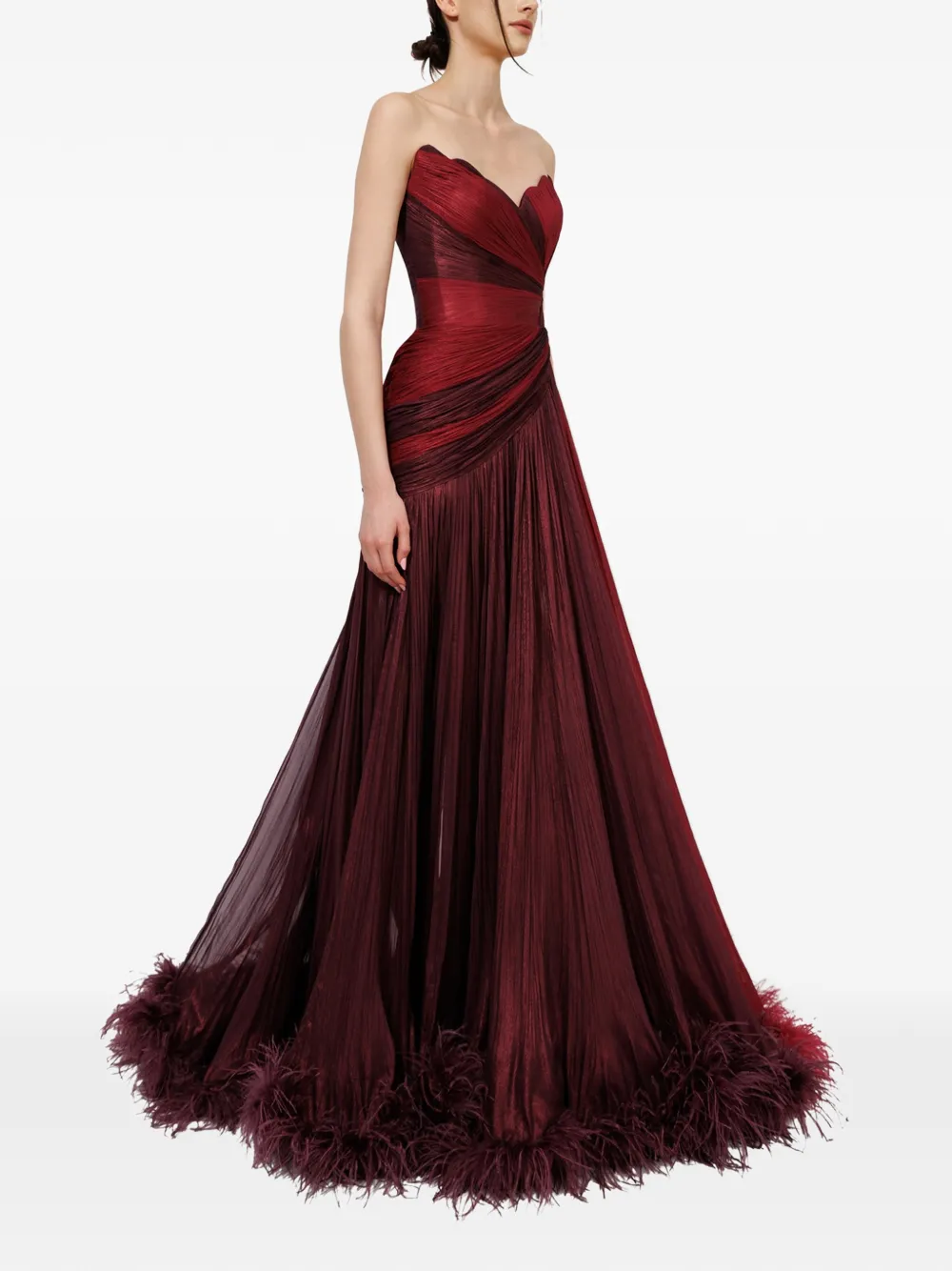 Iris Serban Giselle feather strapless maxi dress - thumbnail 4 of 5