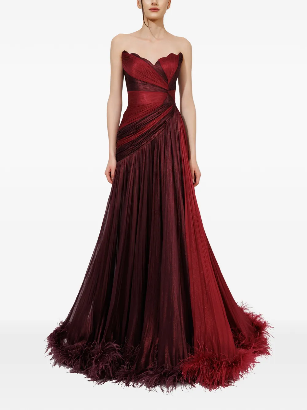 Iris Serban Giselle feather strapless maxi dress - thumbnail 2 of 5