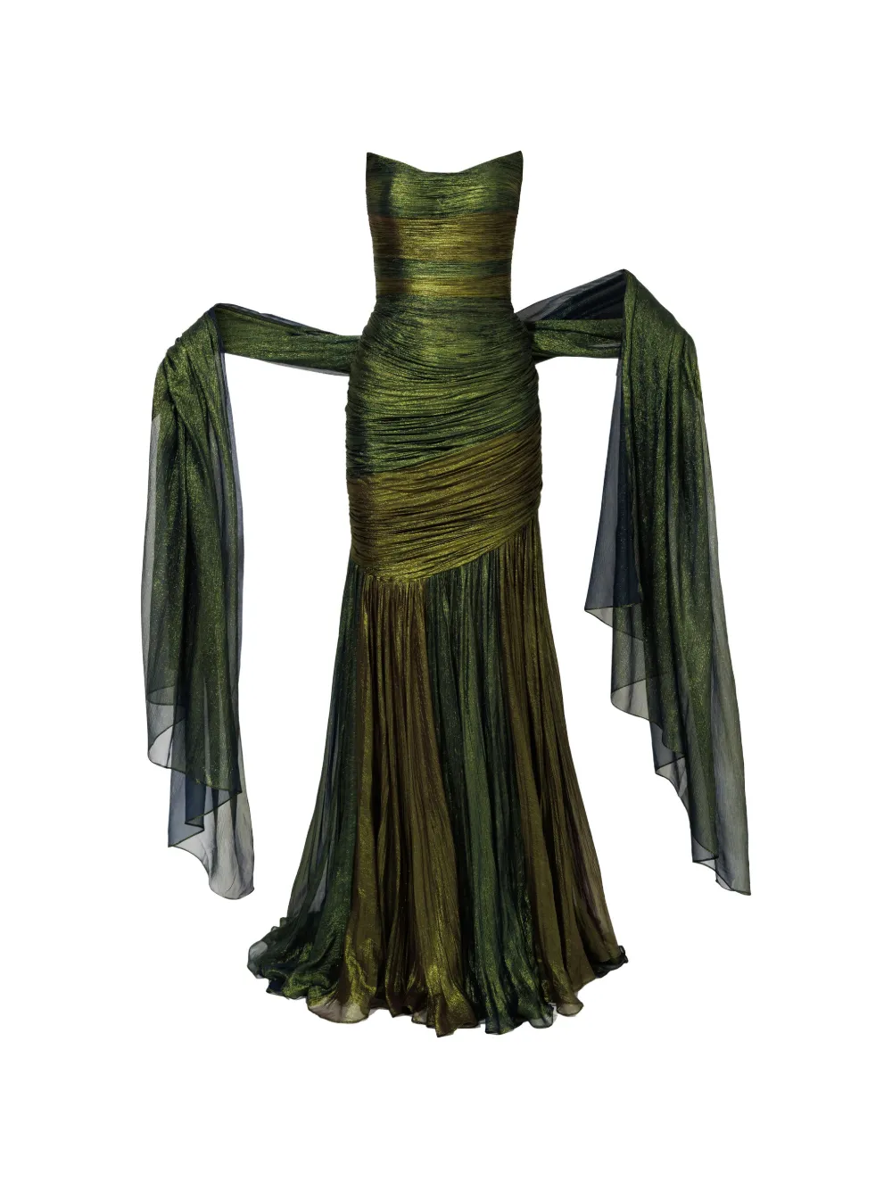 Iris Serban Kim strapless metallic maxi dress