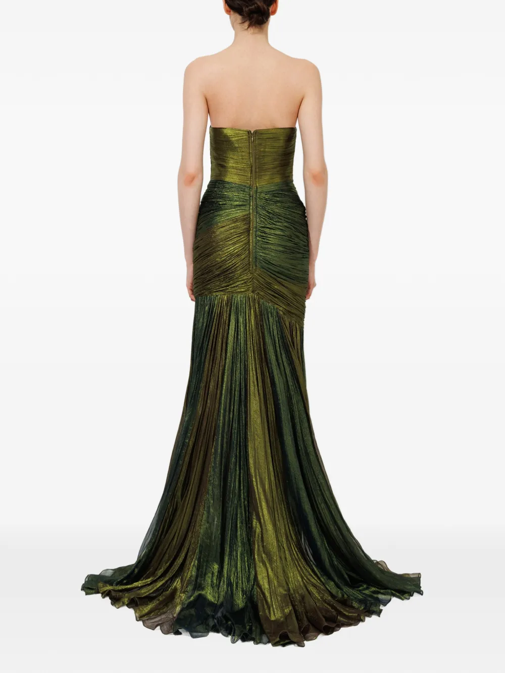 Iris Serban Kim strapless maxi-jurk Groen