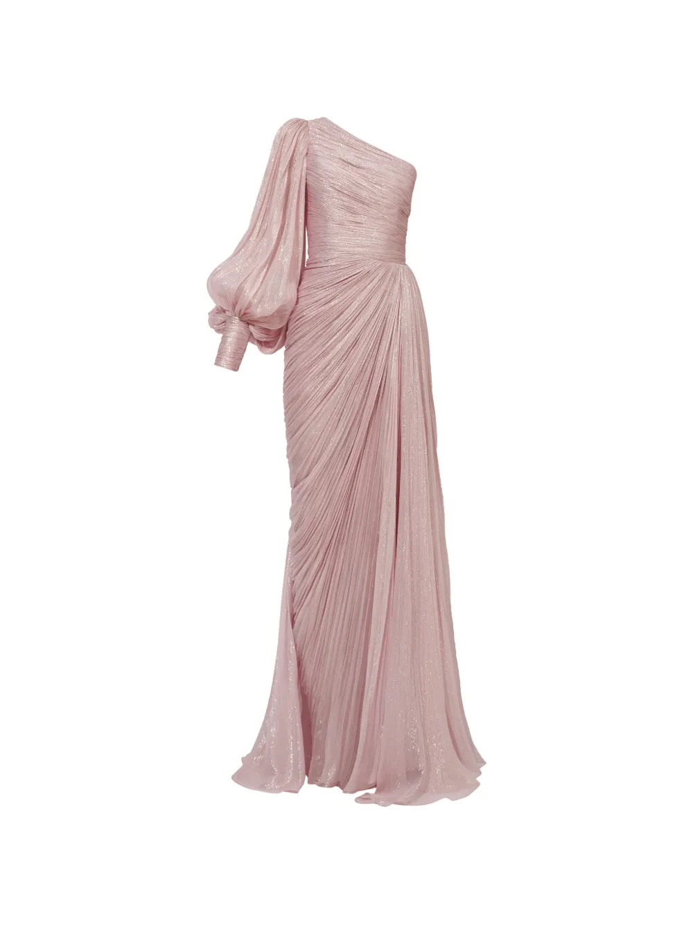 Iris Serban Serafine one-shoulder metallic maxi dress - Rosa