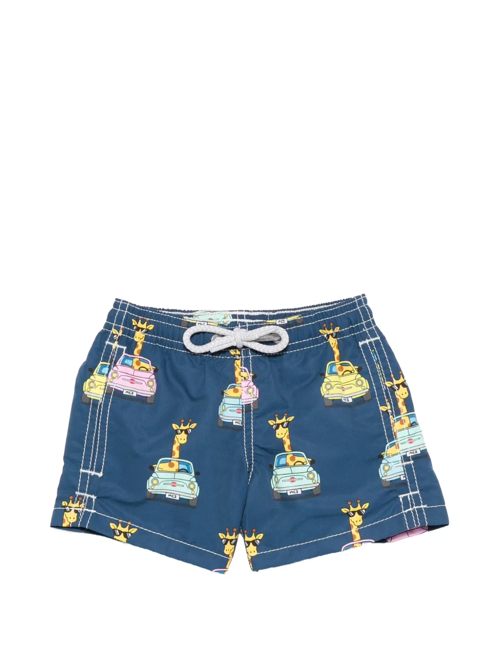 MC2 Saint Barth Kids x Fiat 500 Jean giraffe-print swim shorts - Blu