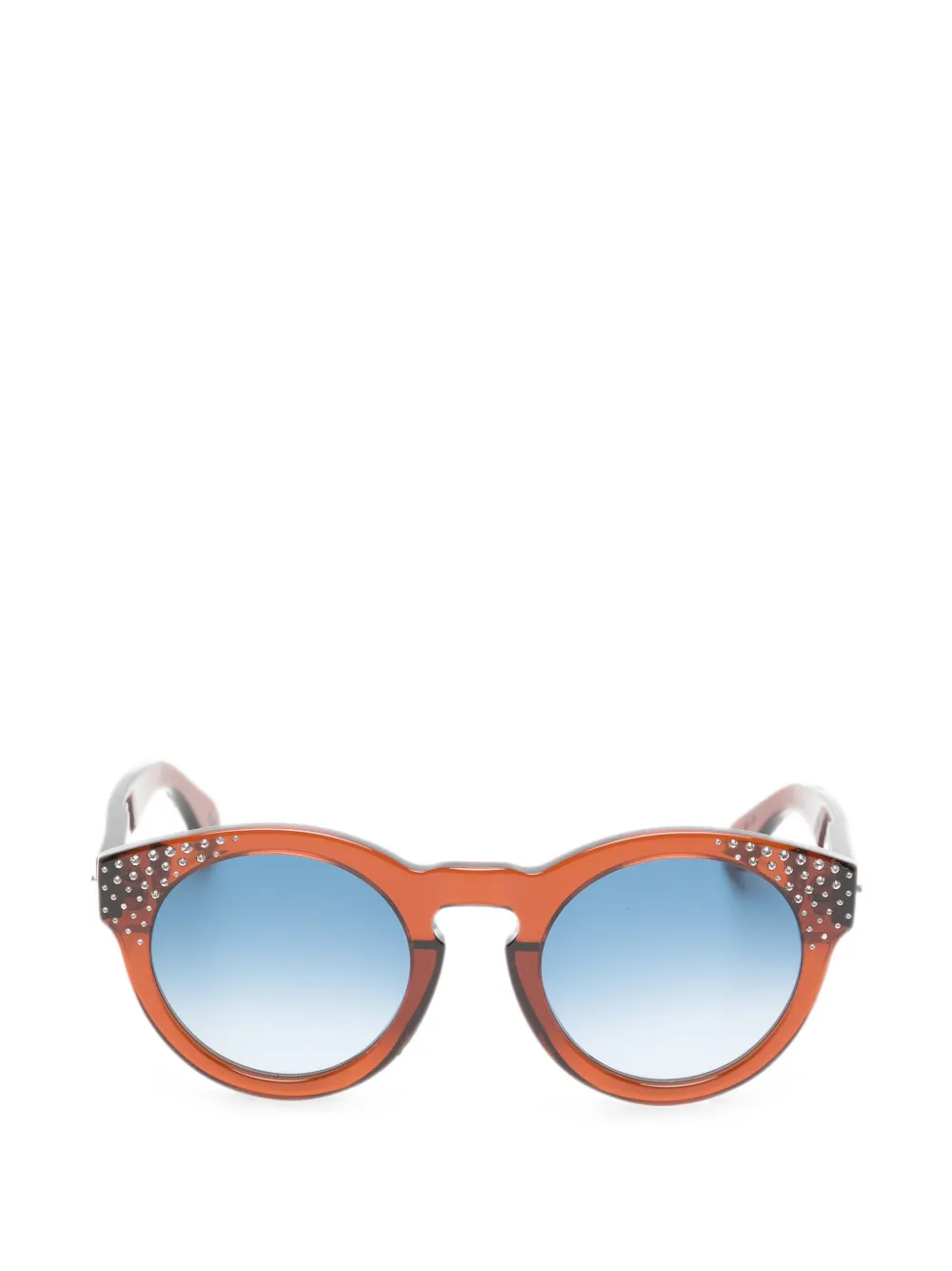 Golden Goose Cameron crystal-embellished round-frame sunglasses - Braun