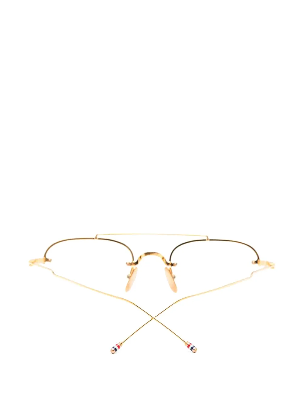 Thom Browne Eyewear Zonnebril met wenkbrauw montuur Goud