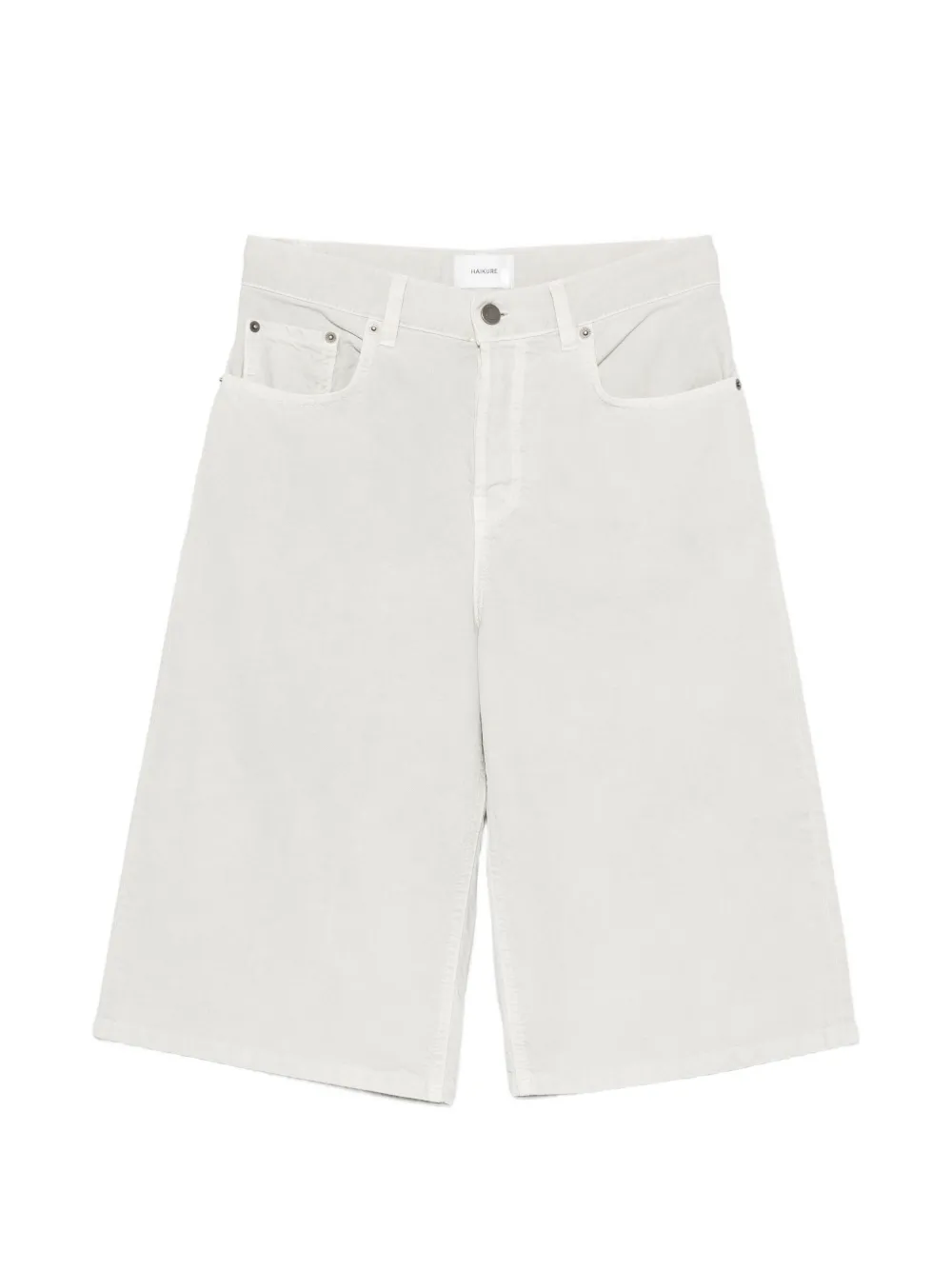 Haikure New Becky logo-patch denim shorts - Grigio