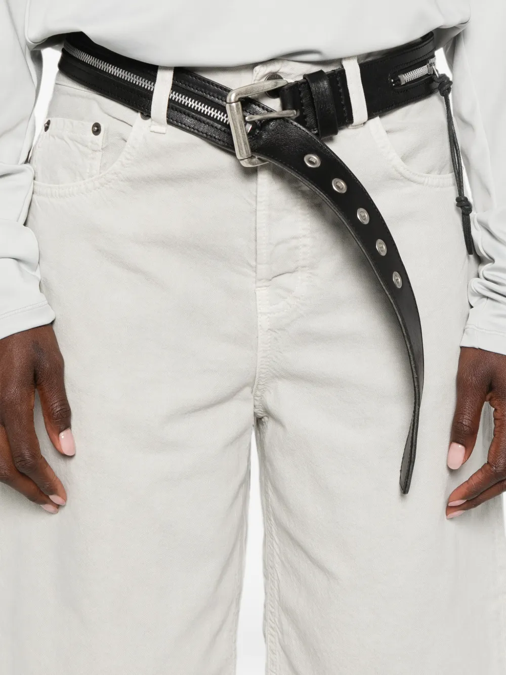 Haikure New Becky denim shorts met logopatch Grijs