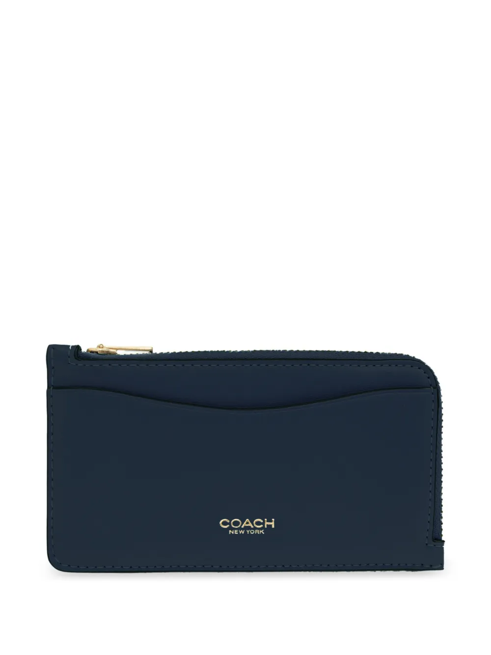 Coach New York zip leather card case - Blu