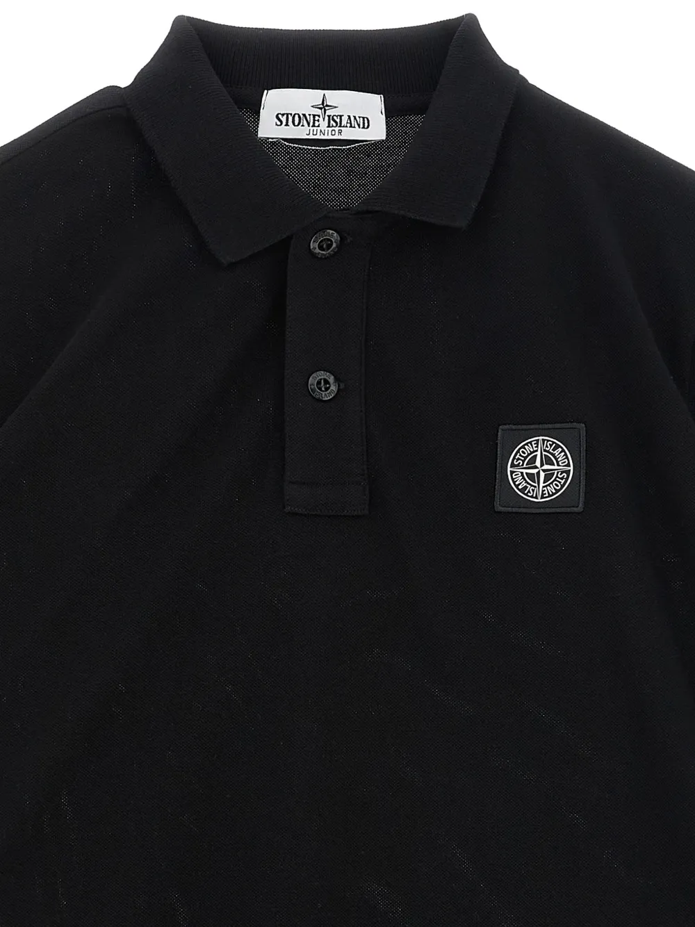 Stone Island Junior Poloshirt met logopatch Zwart