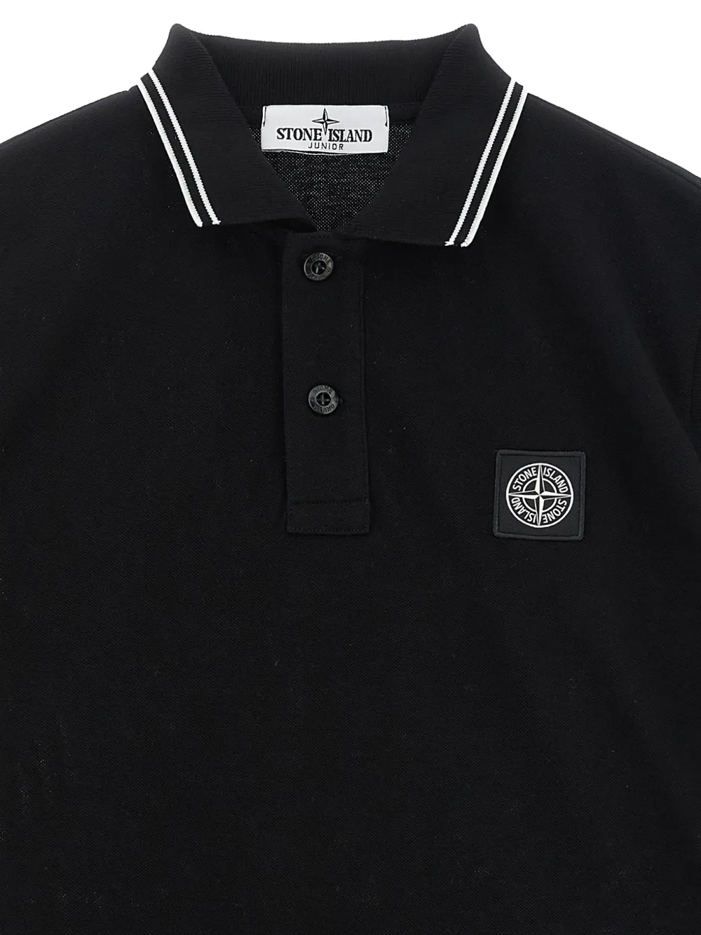 Stone Island Junior Poloshirt met logopatch Zwart