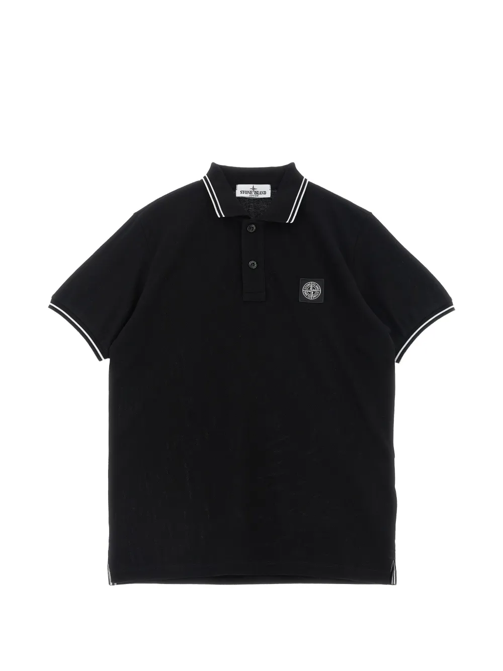 Stone Island Junior logo-patch polo shirt - Nero