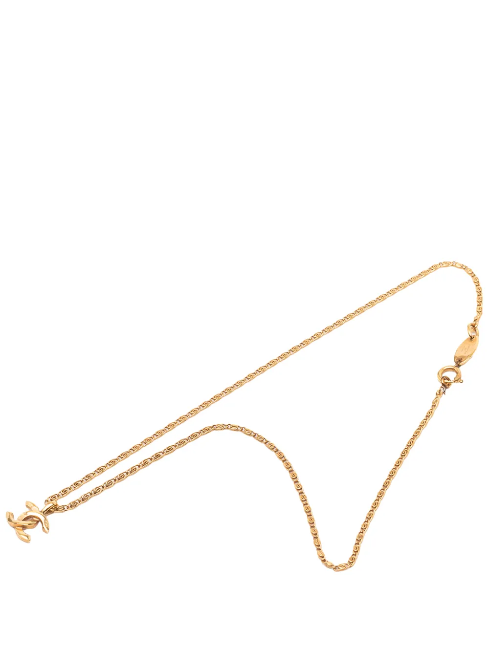 CHANEL Pre-Owned 1980-1990 CC Gold Plated Pendant Necklace costume necklace - Oro