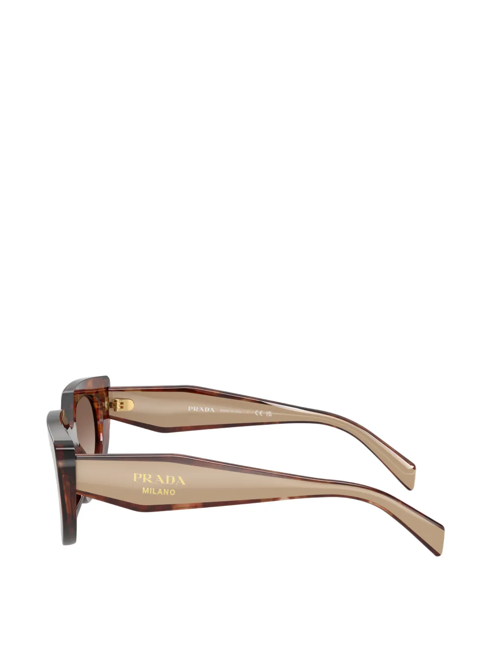  Prada Eyewear Patterned Geometric Sunglasses - Brown 