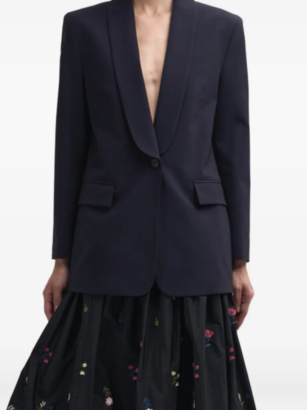  Co.go Shawl-collar Blazer - Blue 