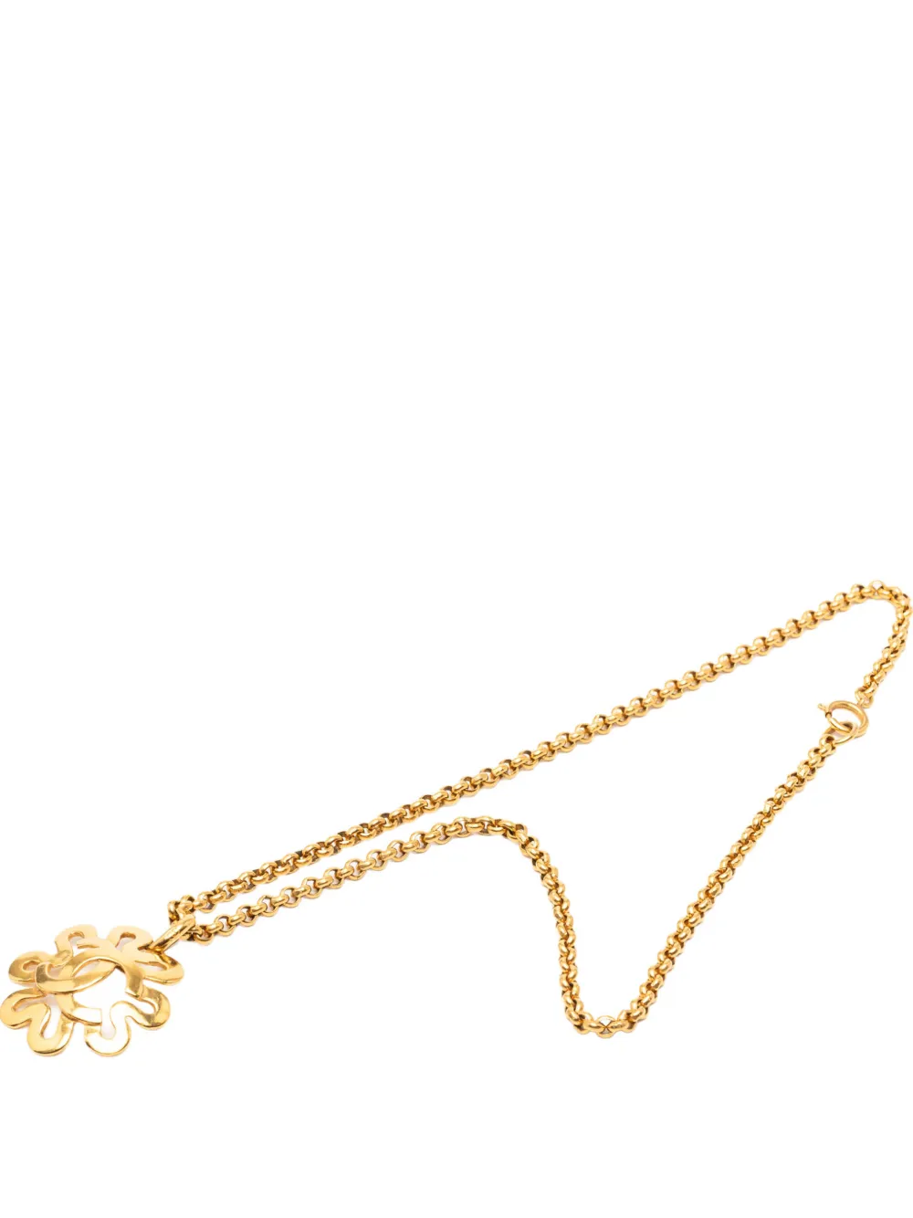 CHANEL Pre-Owned 1995 Gold Plated CC Clover Chain Pendant Necklace costume necklace - Oro