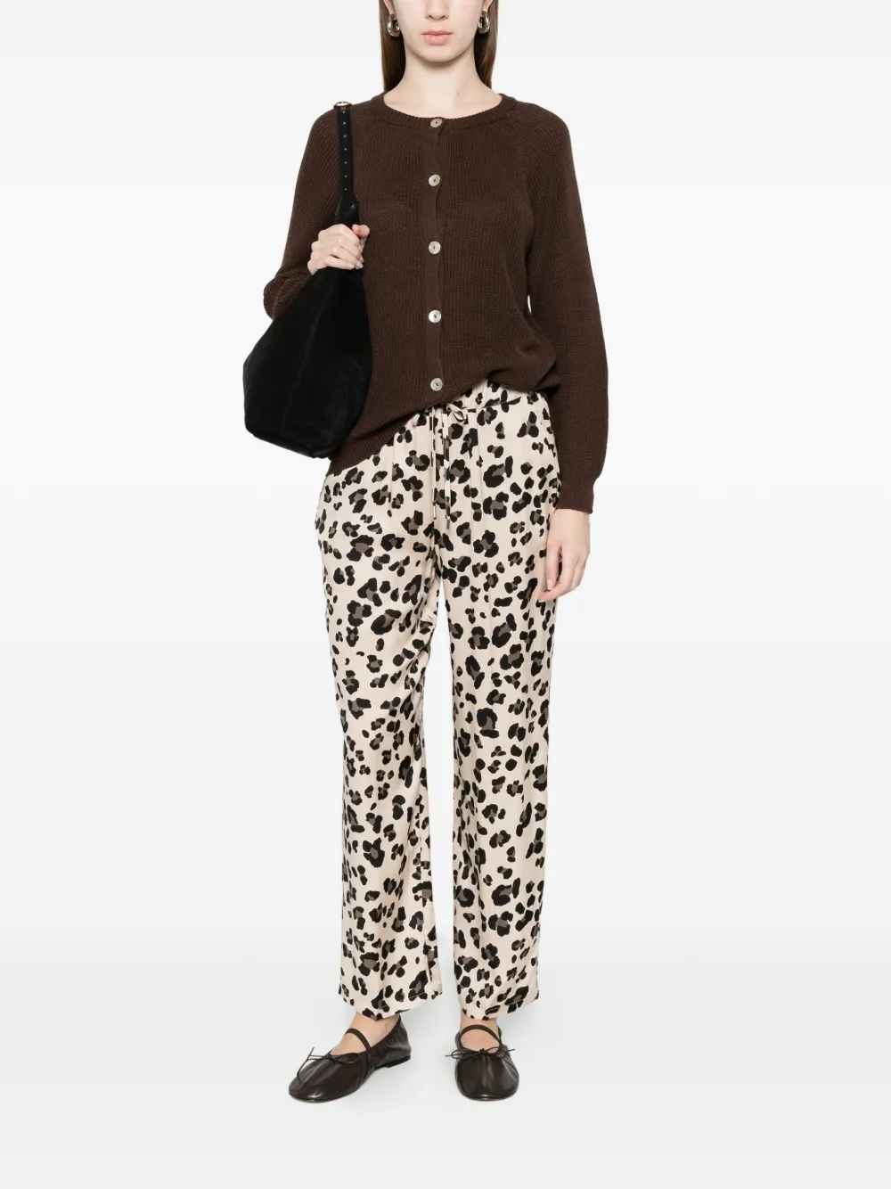  Beyou Buttoned Cardigan - Brown 