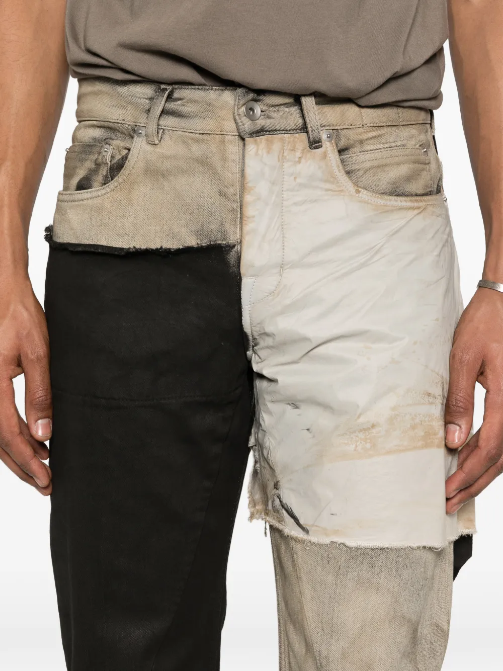 Rick Owens DRKSHDW Jeans met patchwork Zwart