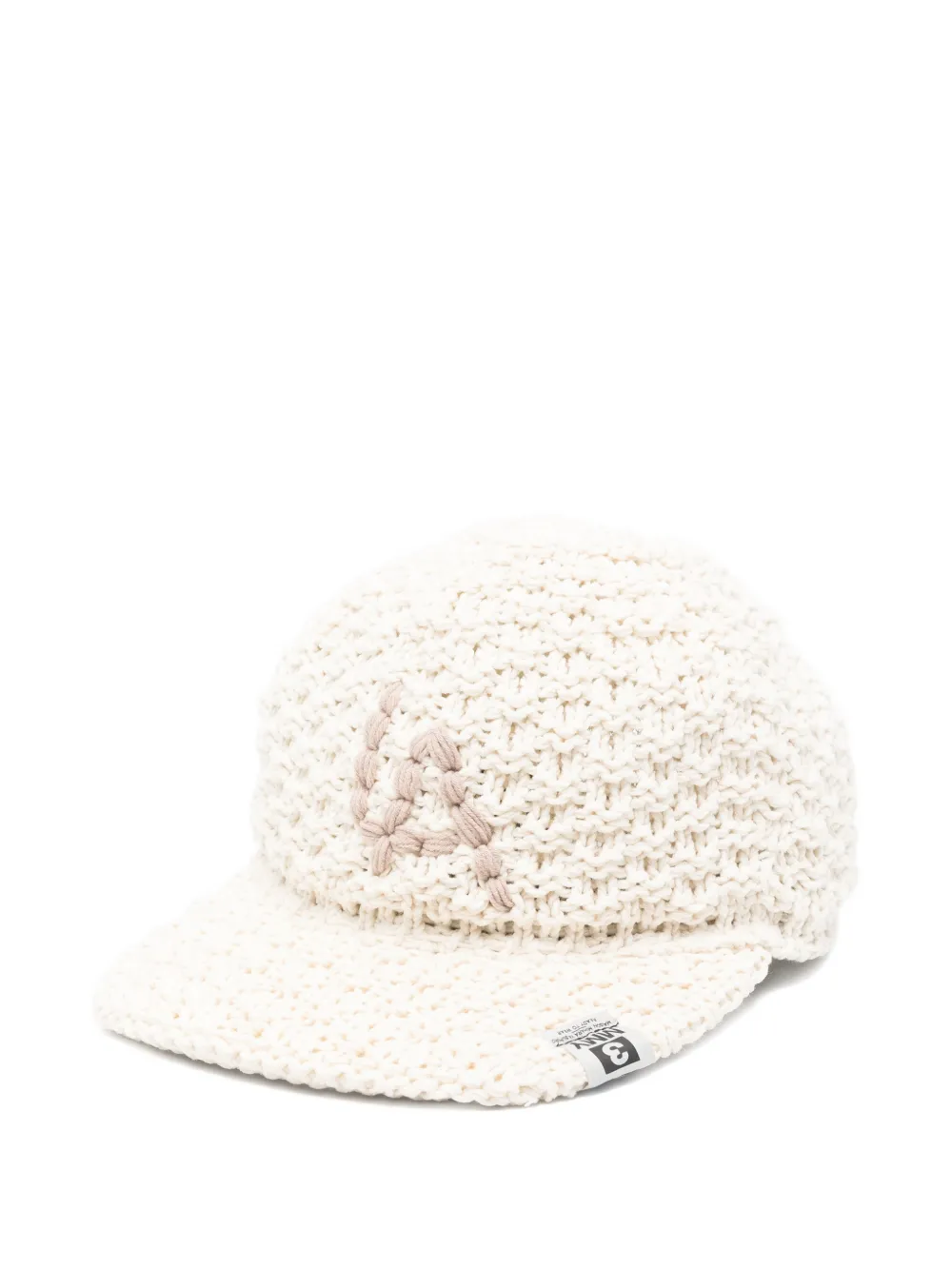 Maison MIHARA YASUHIRO chunky-knit baseball cap - Weiß