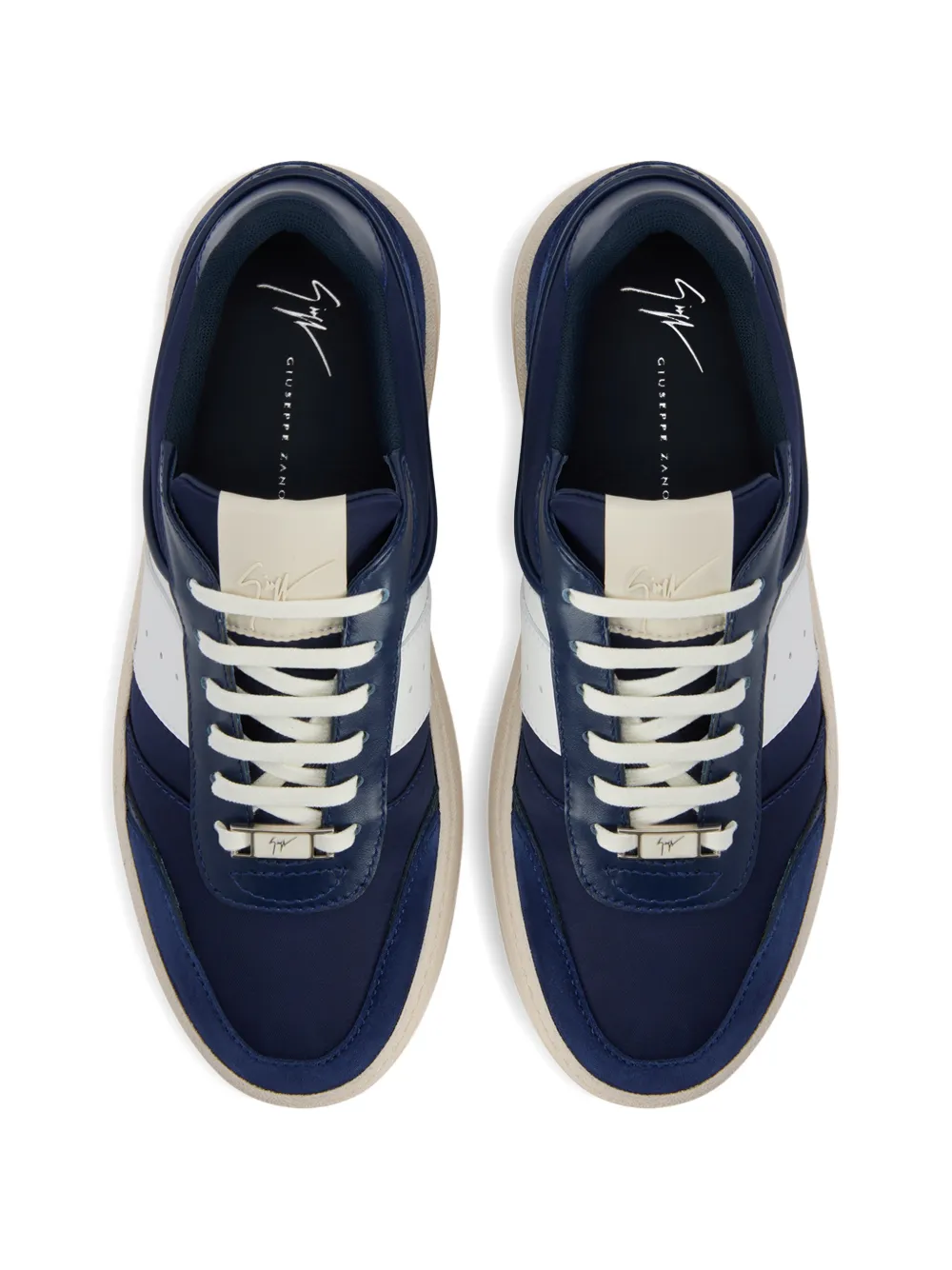 Giuseppe Zanotti Gz Thor leather lace loop sneakers Blauw