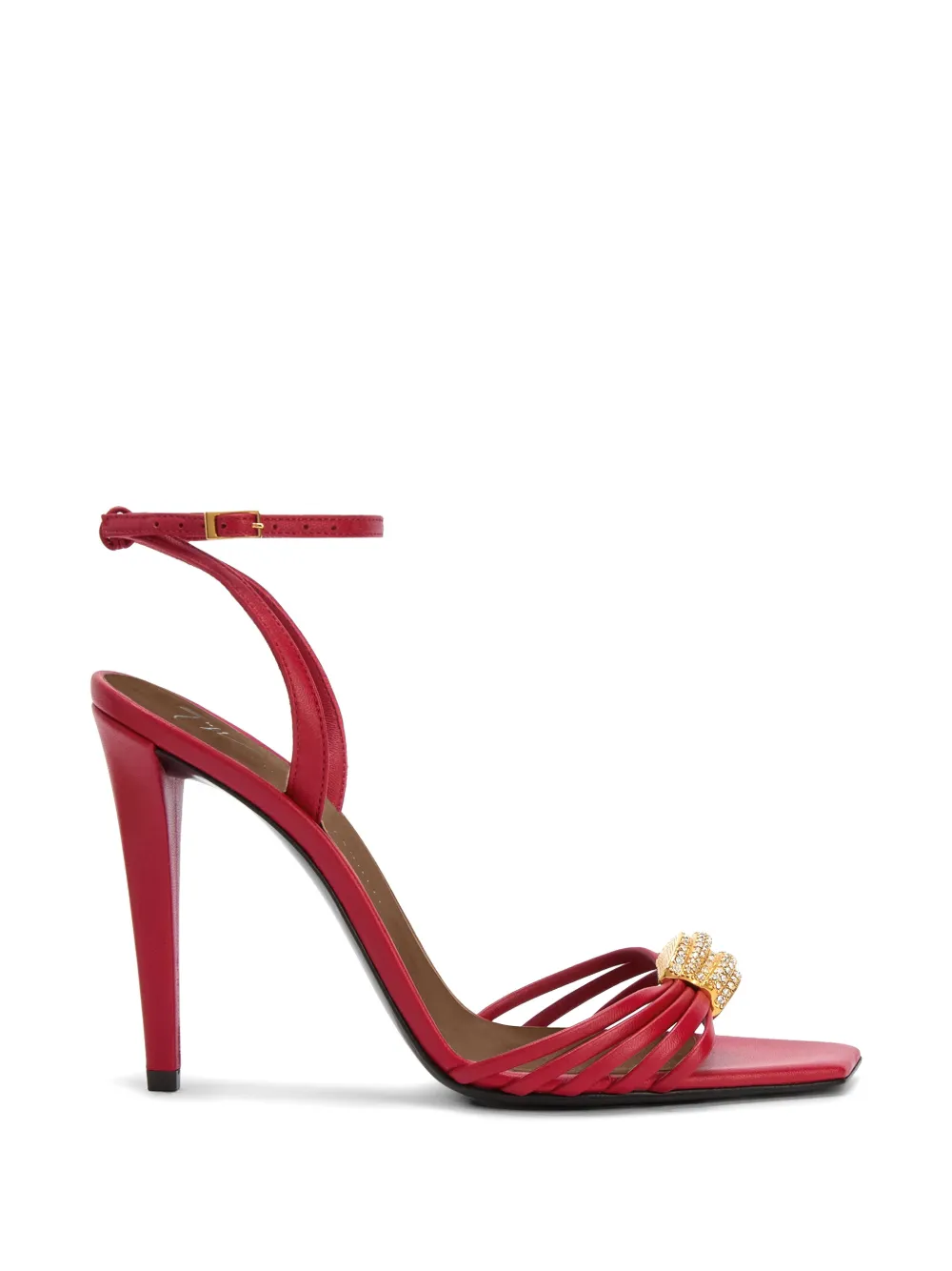 Giuseppe Zanotti Orchid sandalen met vierkante neus en kristallen Rood