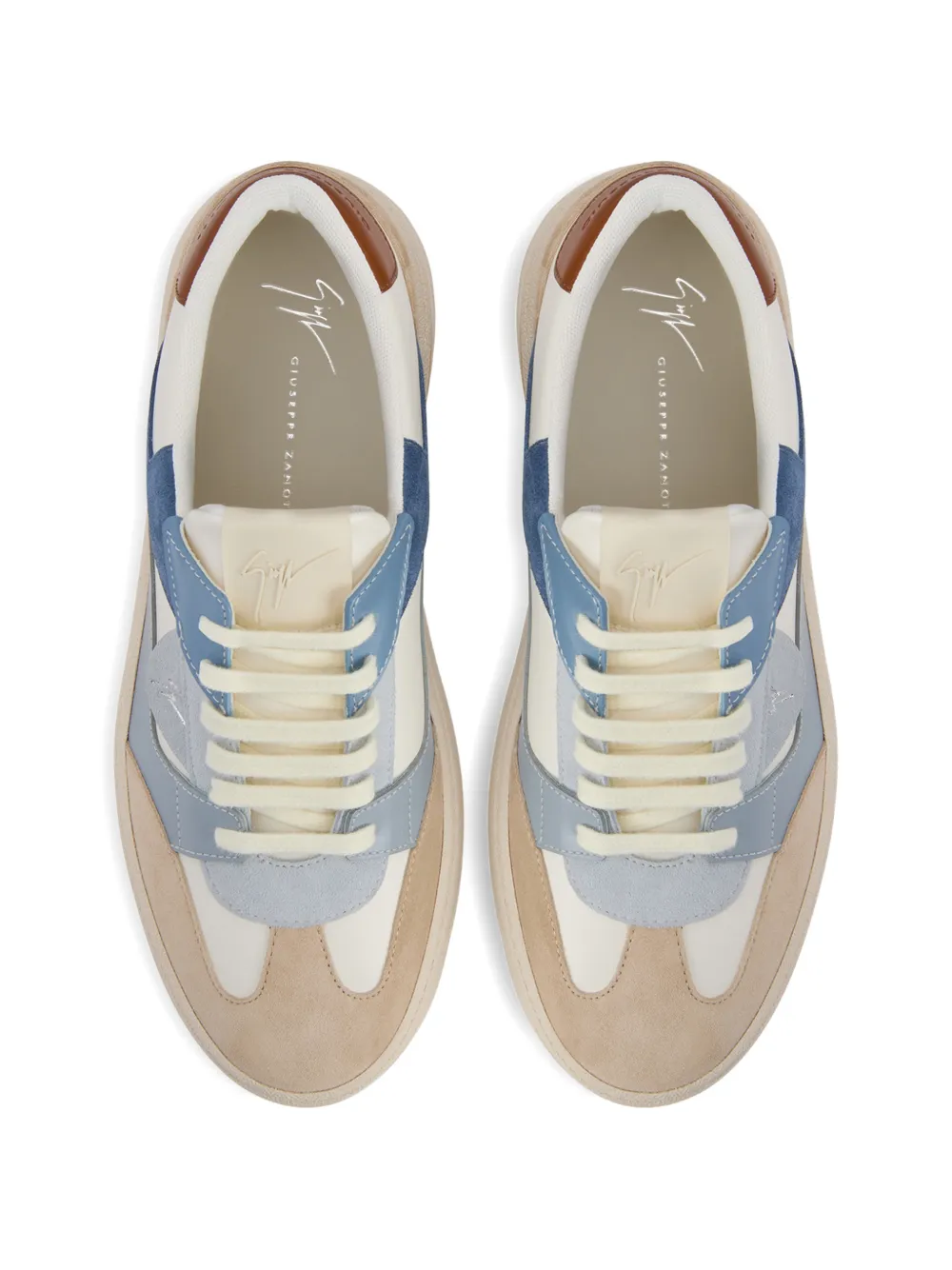 Giuseppe Zanotti Gz leren low-top sneakers met colourblocking Wit