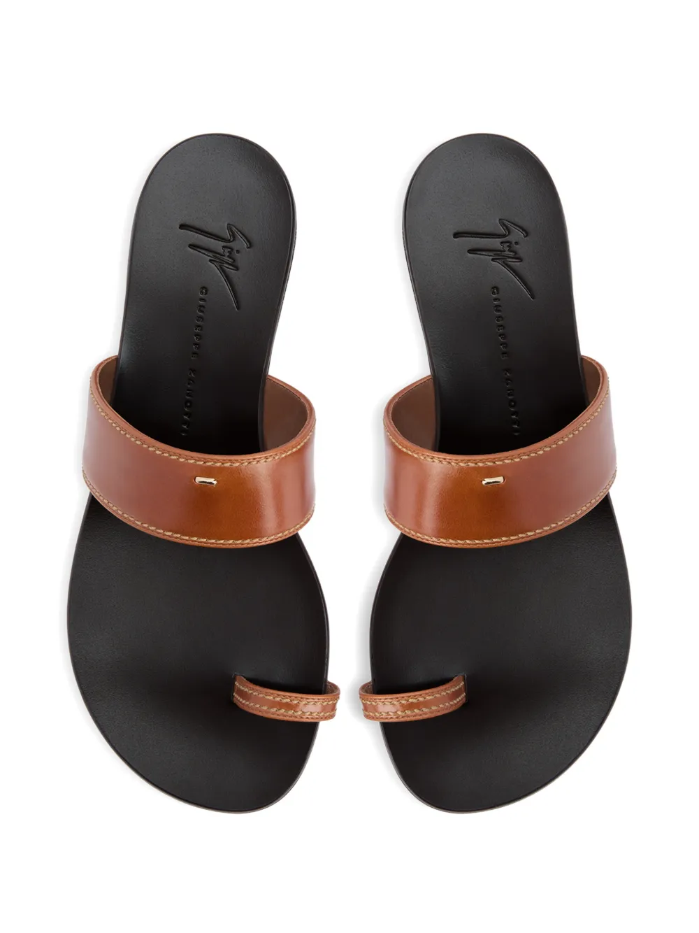 Giuseppe Zanotti Nitis sandalen met contrasterend stiksel Bruin