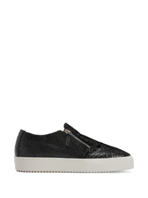 Giuseppe Zanotti Black Slip-On Sneakers with White Soles Giuseppe Zanotti Conley Chunky Slip-On Sneakers In Black  main image 2