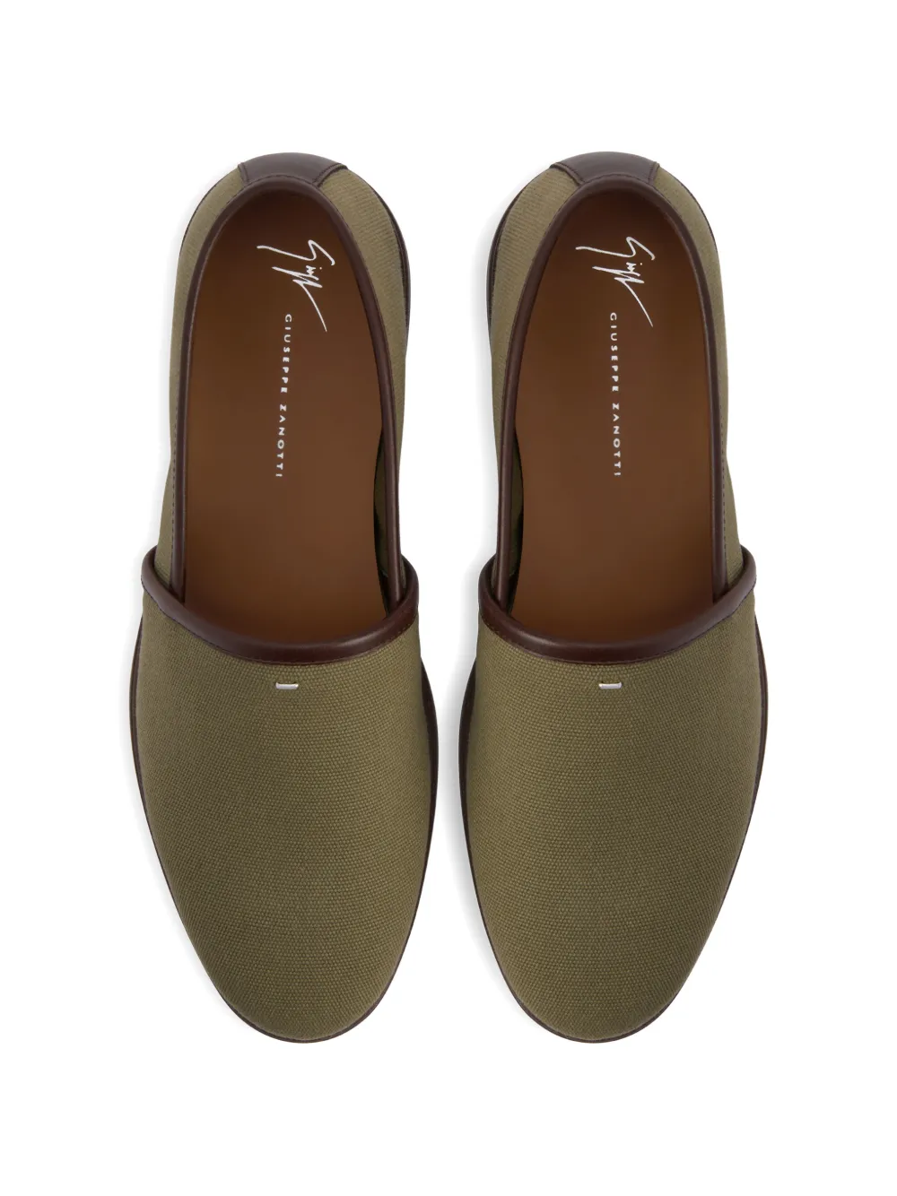Giuseppe Zanotti Slippers met contrasterende afwerking Groen