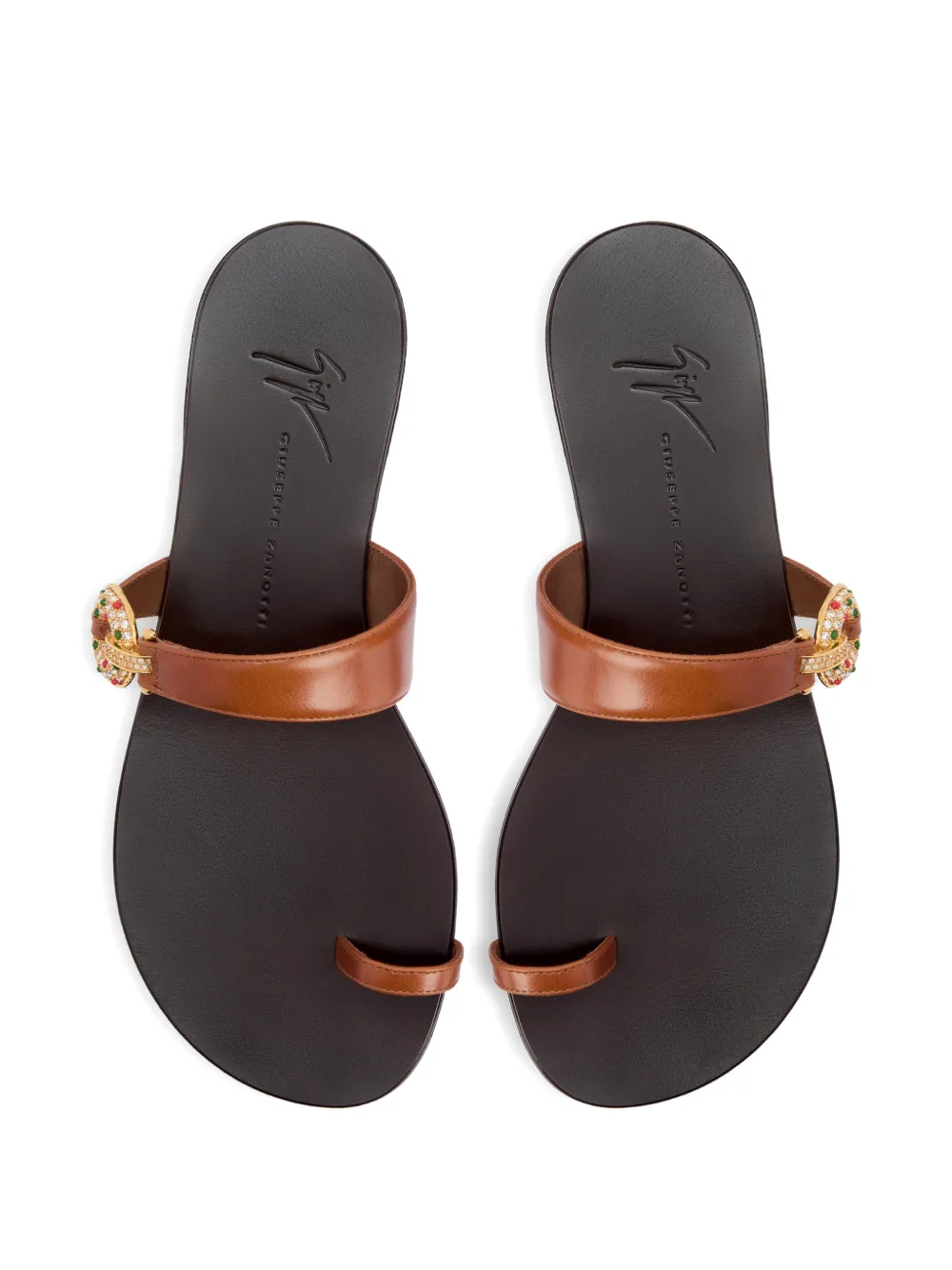 Giuseppe Zanotti Jaylen platte sandalen Bruin