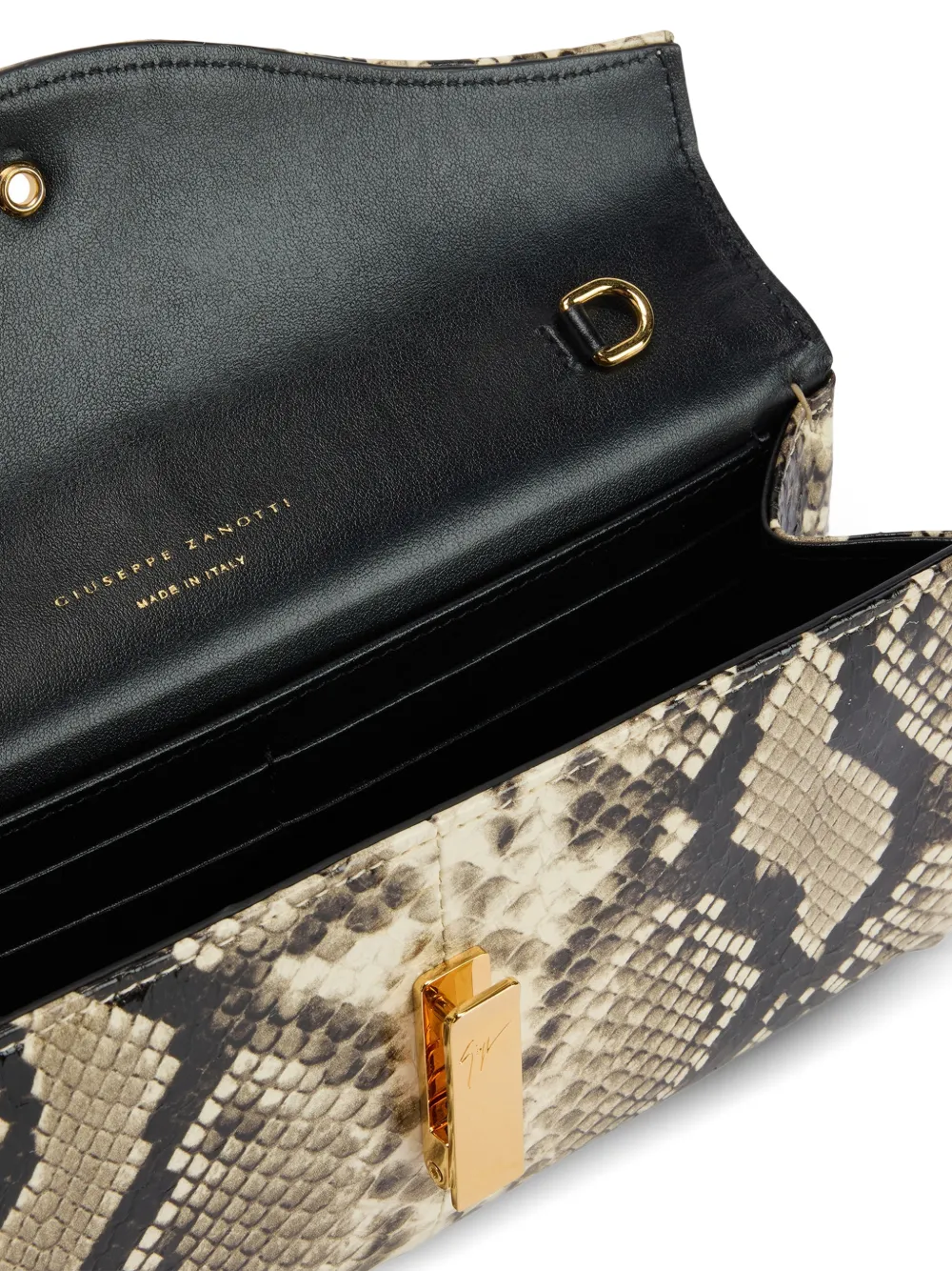 Giuseppe Zanotti Flutie clutch met python-effect Beige