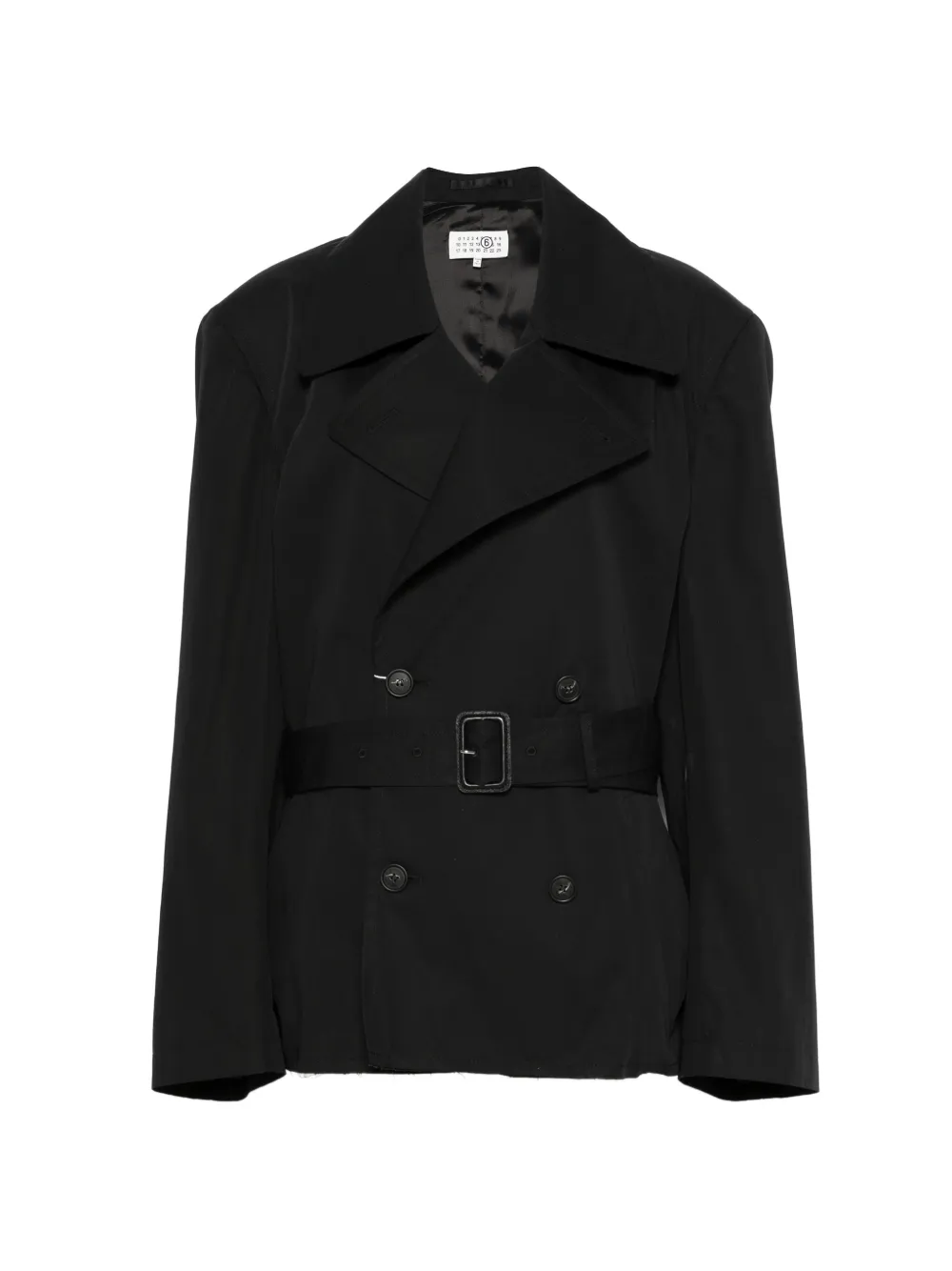 Maison Margiela buttoned belted trench coat - Nero