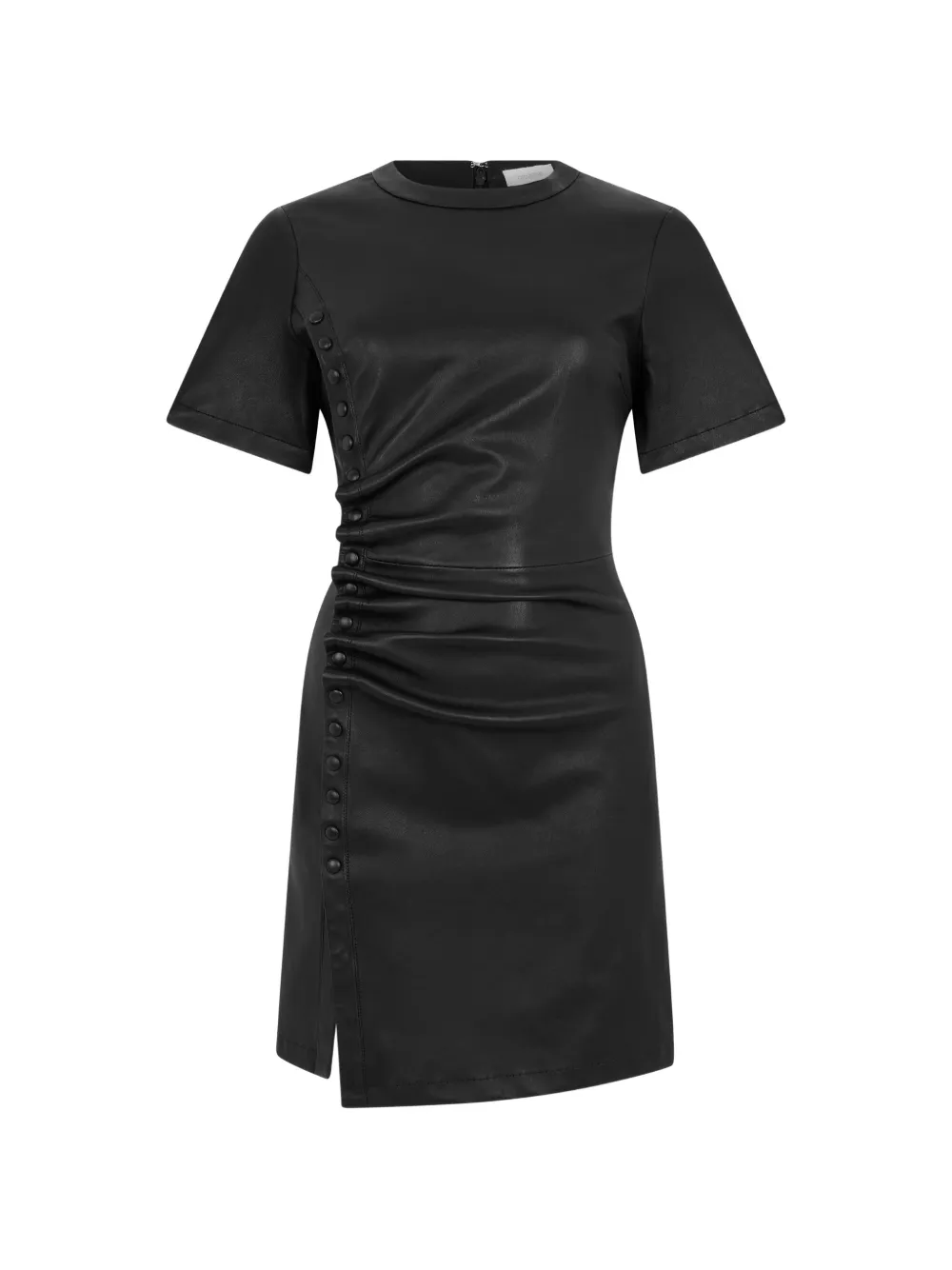 Rabanne button-embellished gathered dress - Nero