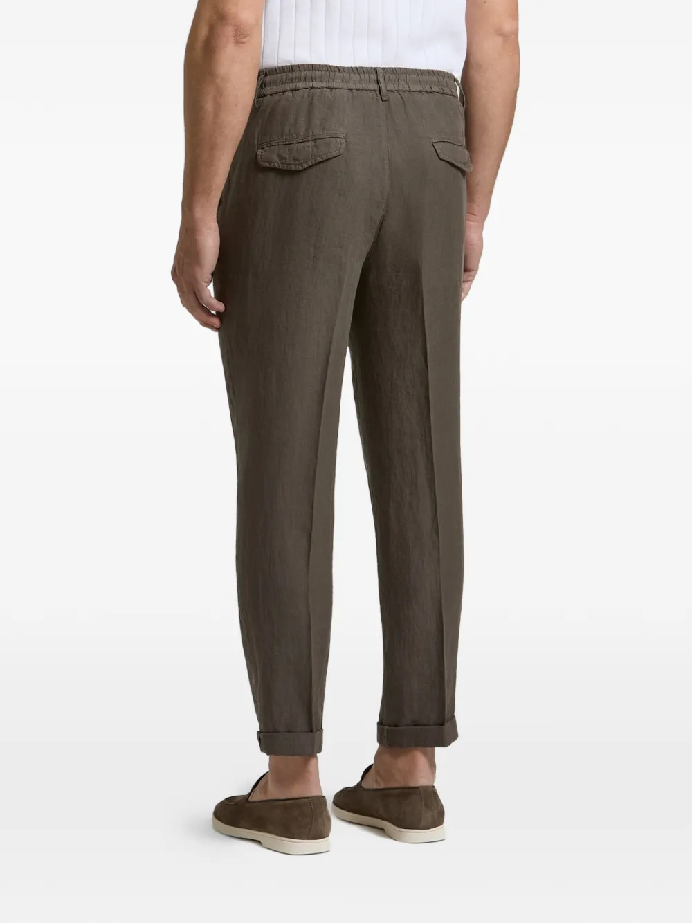 Peserico Plooibroek met trekkoordtaille Bruin