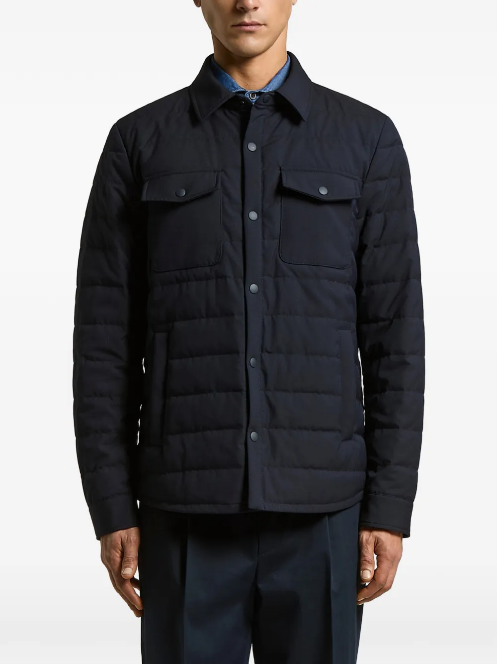 Peserico quilted chest-pocket jacket - Blu