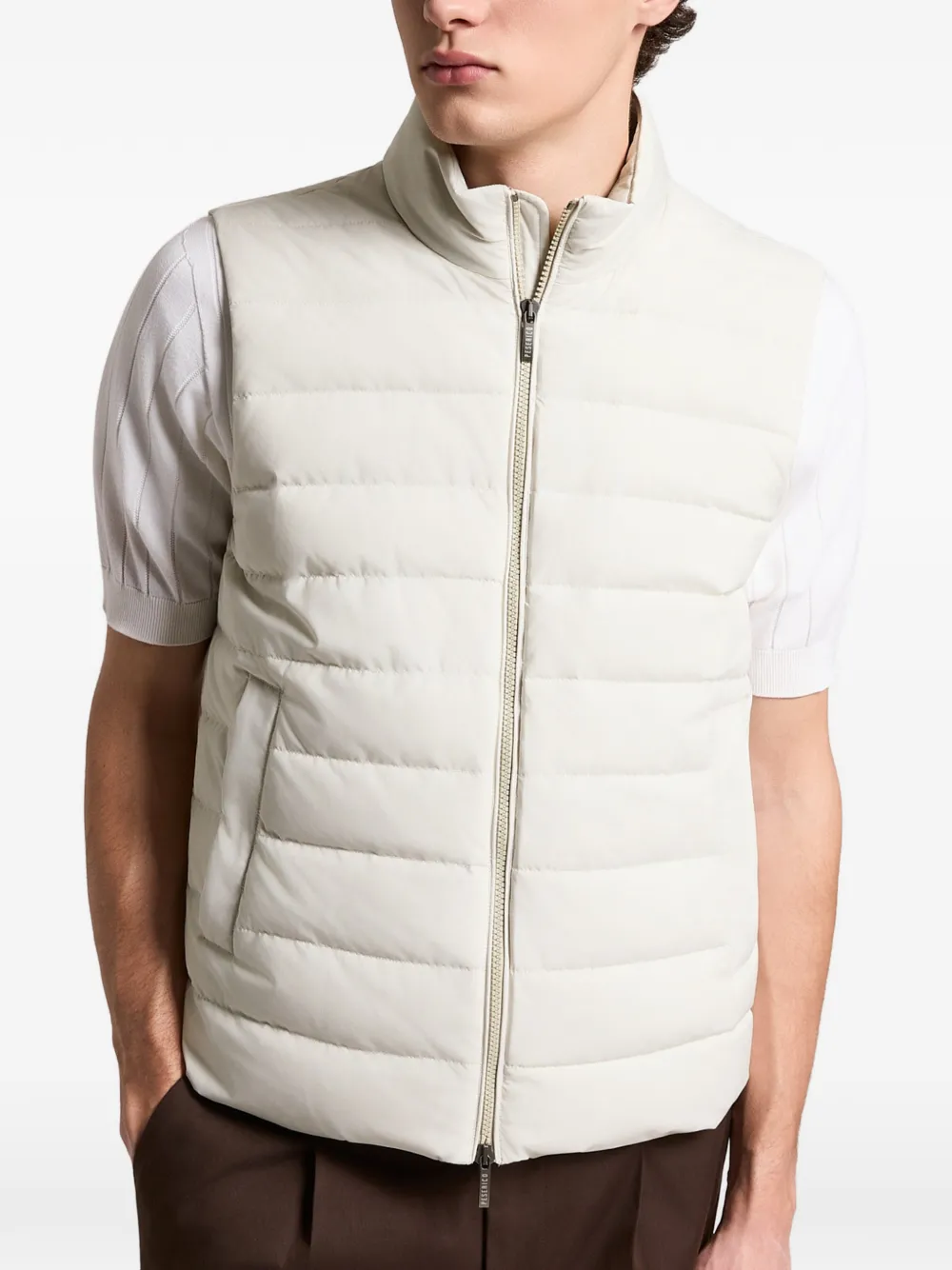  Peserico Zip Padded Gilet - Neutrals 