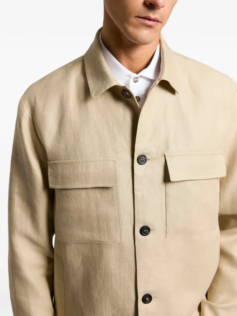  Peserico Button Flap-pocket Jacket - Neutrals 