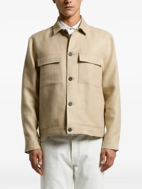 Peserico button flap-pocket jacket