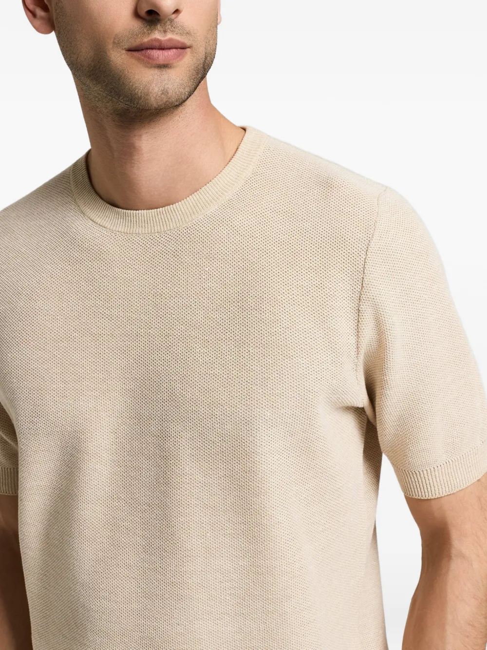 Peserico Gebreide top met textuur Beige