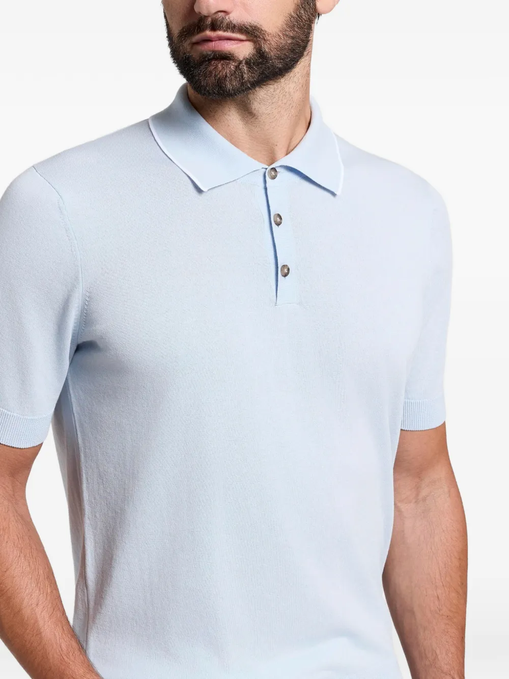 Peserico Poloshirt met knopen Blauw