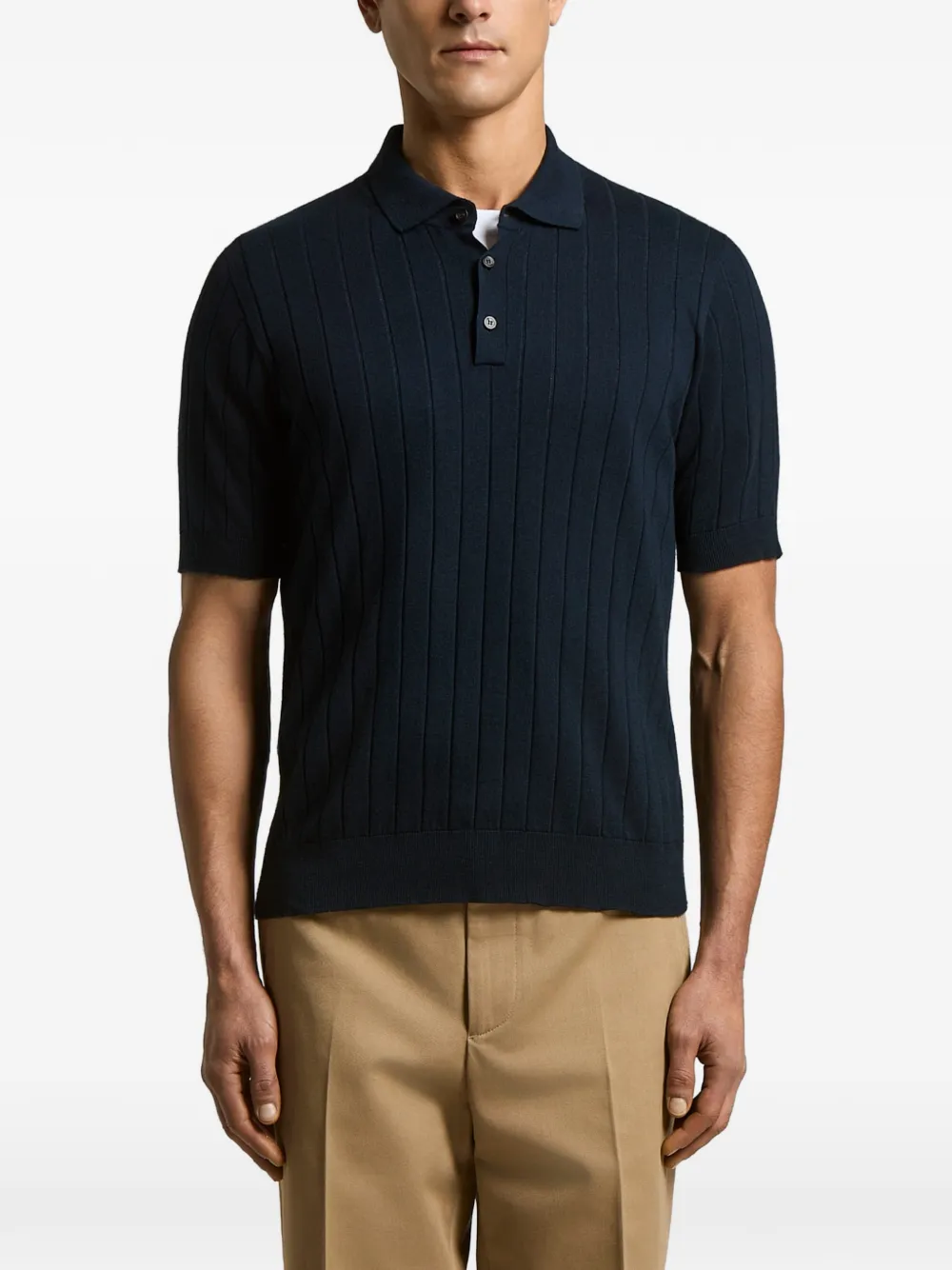 Peserico Polo a coste - Blu