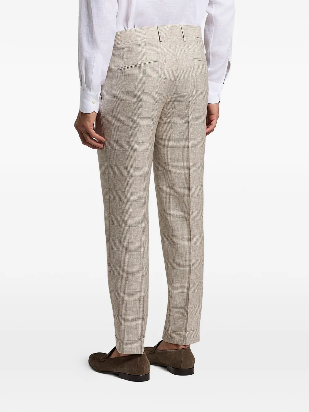  Peserico Checked Pleated Trousers - Neutrals 