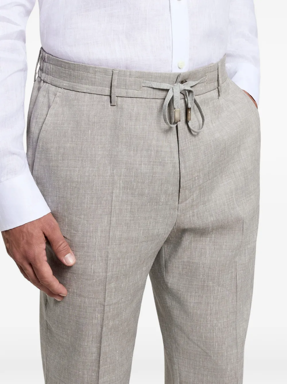 Peserico Broek met trekkoord en cuffs Beige